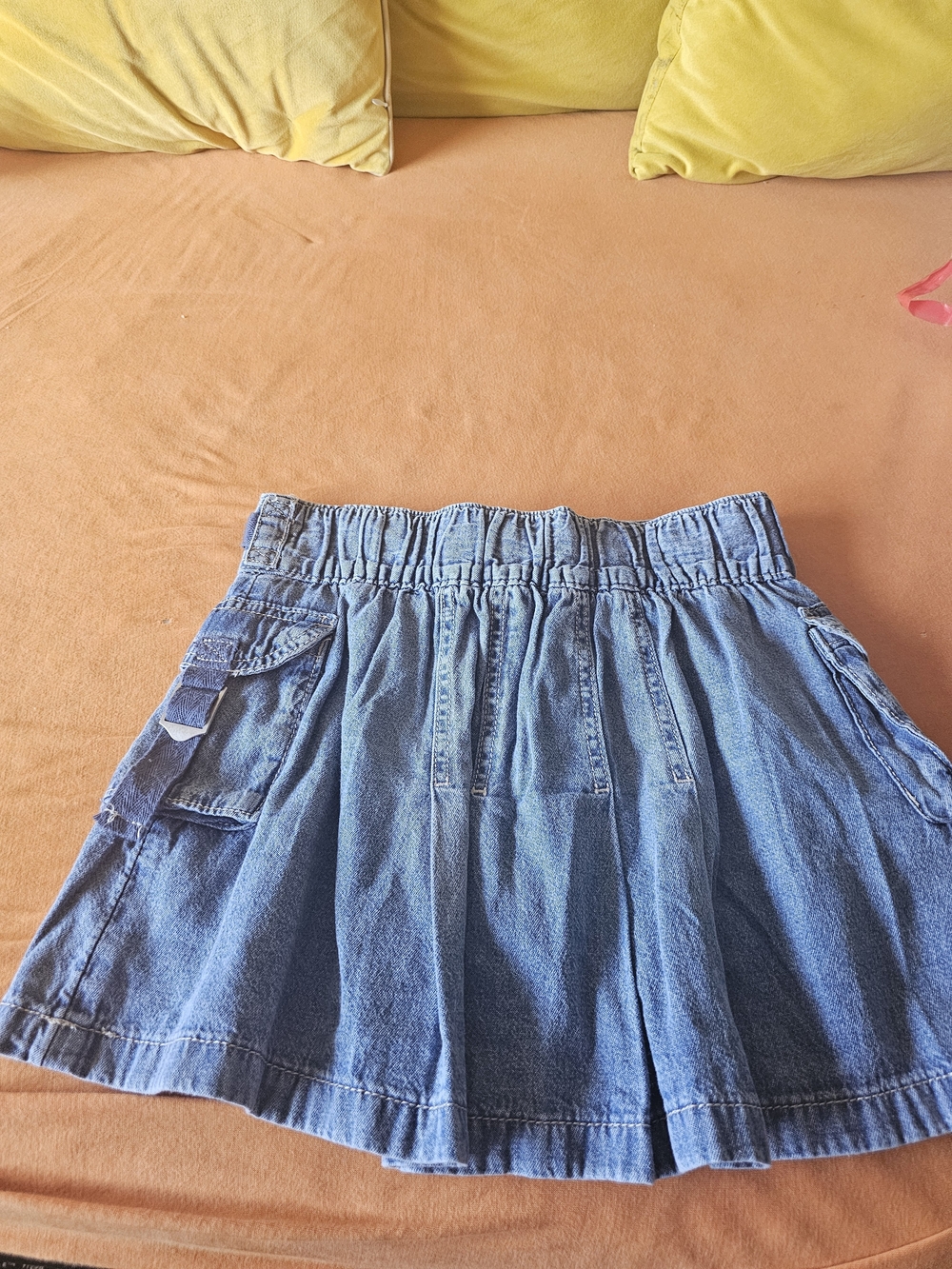 Justice Light Blue Denim Elastic-Waist Skater Skirt